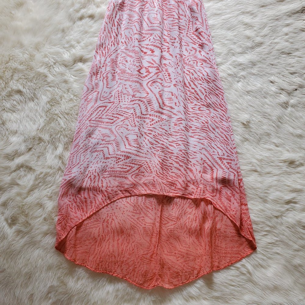 Sanctuary Coral Print High-Low Maxi Dress Size S - Picture 6 of 15